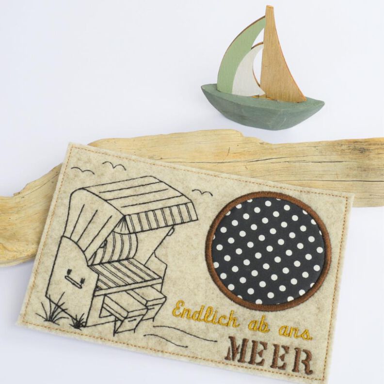 Stickdatei Strandkorb Mugrug Urlaub Camping image number 1