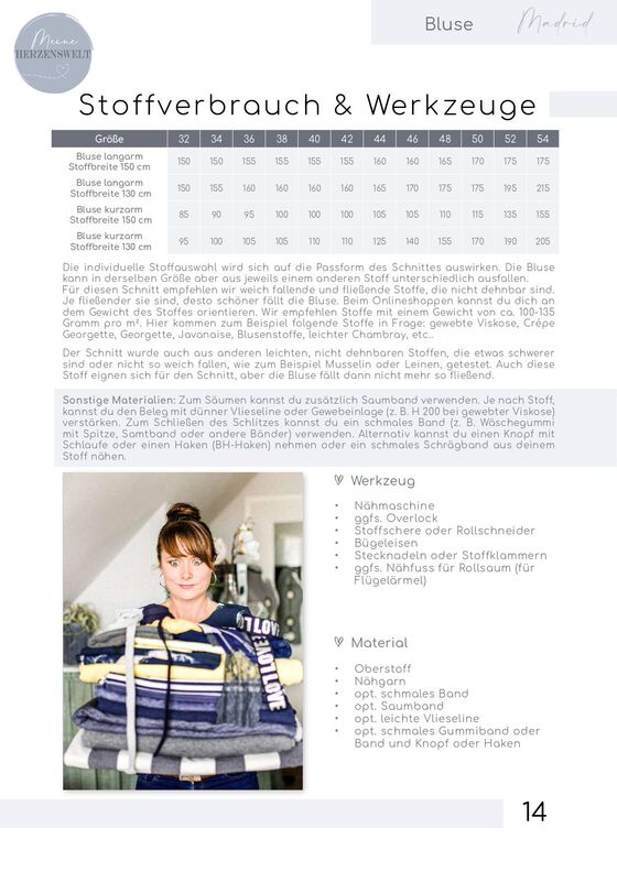 Bluse Damen - eBook Schnittmuster - 32-54 - Madrid#135 image number 4
