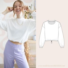 Oversize Sweater / Pullover mit Gummizug 34-56