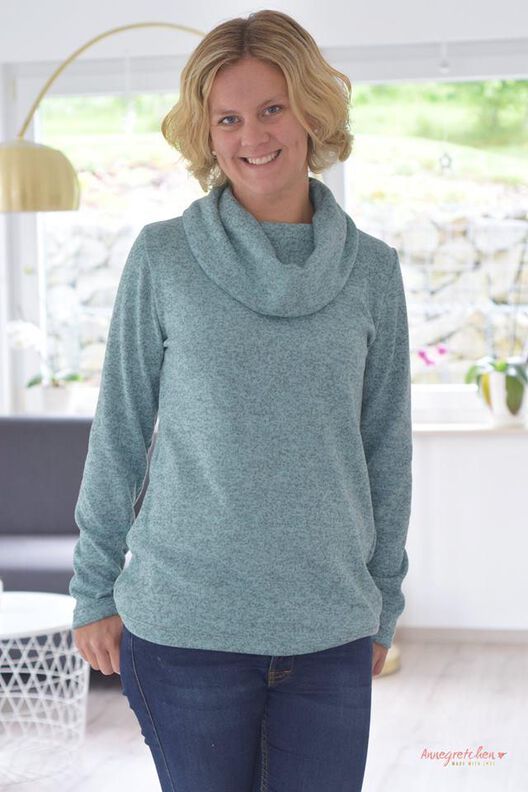 Nähanleitung Damen Shirt mit Kuschelkragen *mit A0+ Video* image number 7
