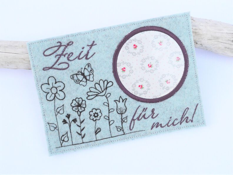 Stickdatei Mugrug ITH Blumen Blumenwiese Zeit f&uuml;r mich image number 3