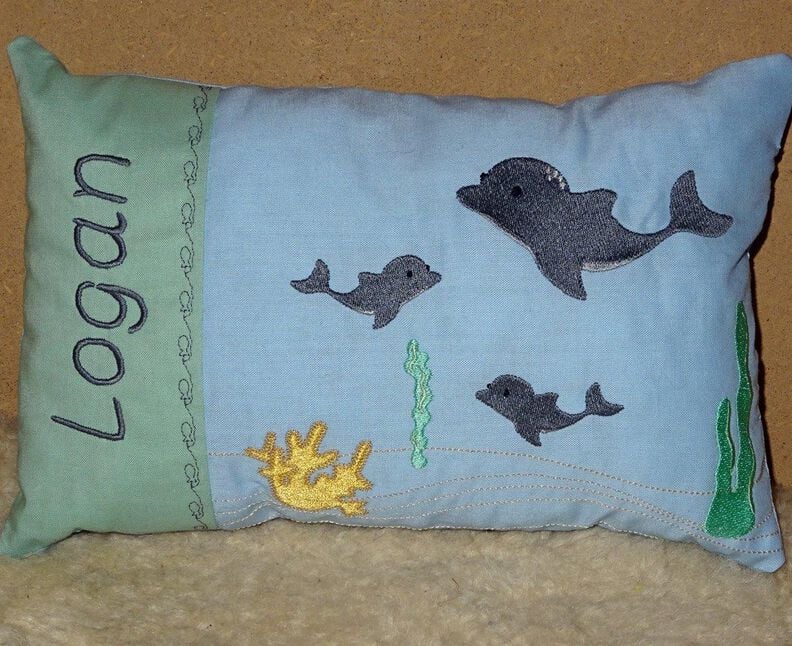 Stickdatei - SET Meer Kissen ITH Taschenbild Wal Fisch image number 6