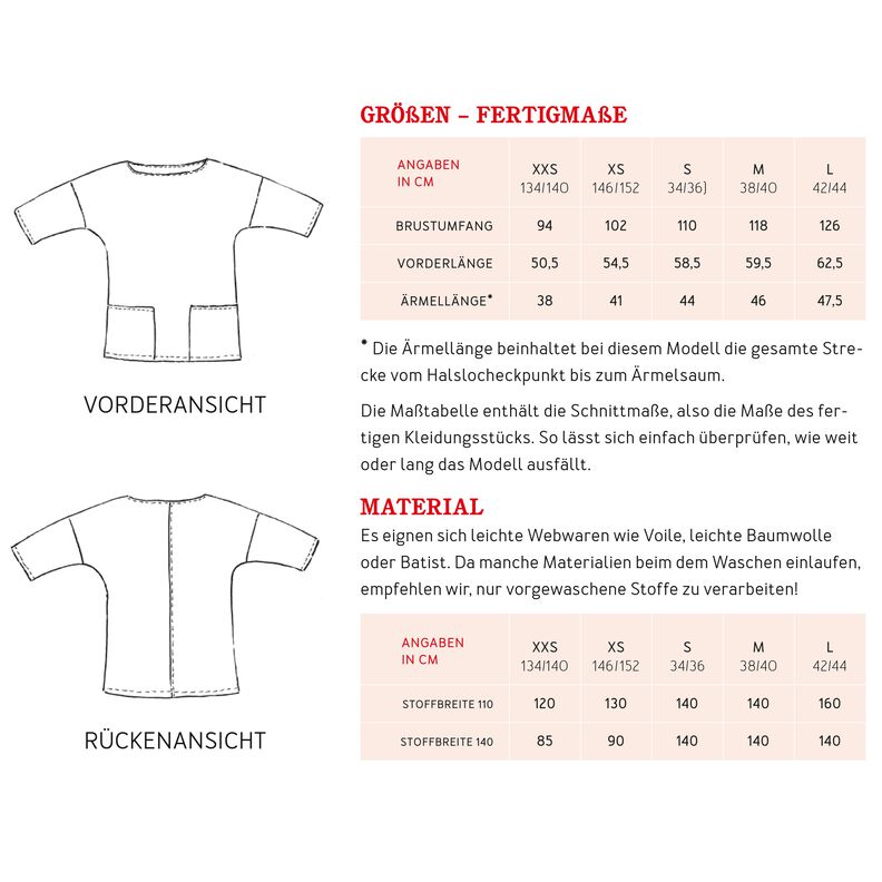 FRAU AIKO kurze Bluse mit Taschen & 3/4-Ärmeln - XXS-L image number 9