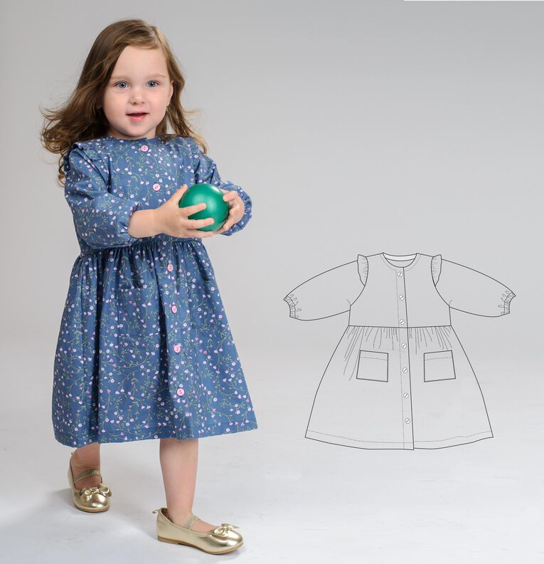 Schnittmuster Mädchen Kleid, ärmellos oder langen Ärmel MIMI image number 7