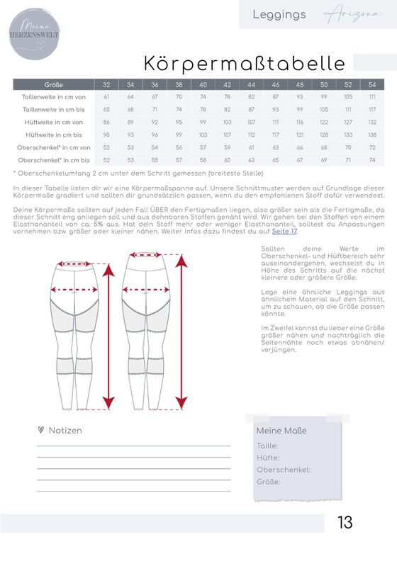 Leggings Damen – Schnittmuster Gr. 32-54 – Arizona #116 image number 3