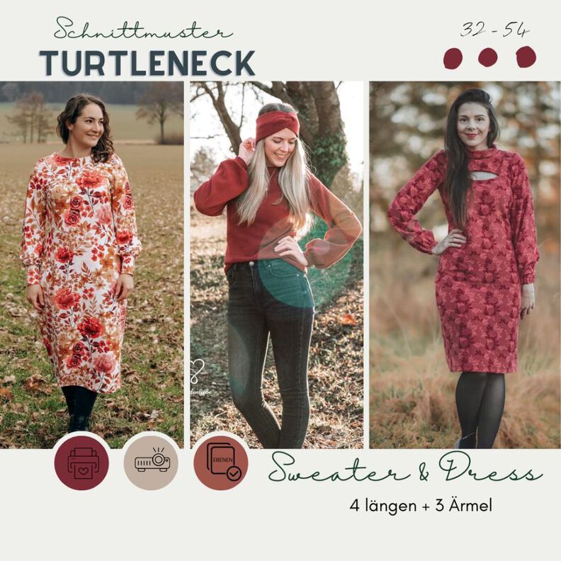 TURTLENECK SWEATER & DRESS 32-54 image number 1