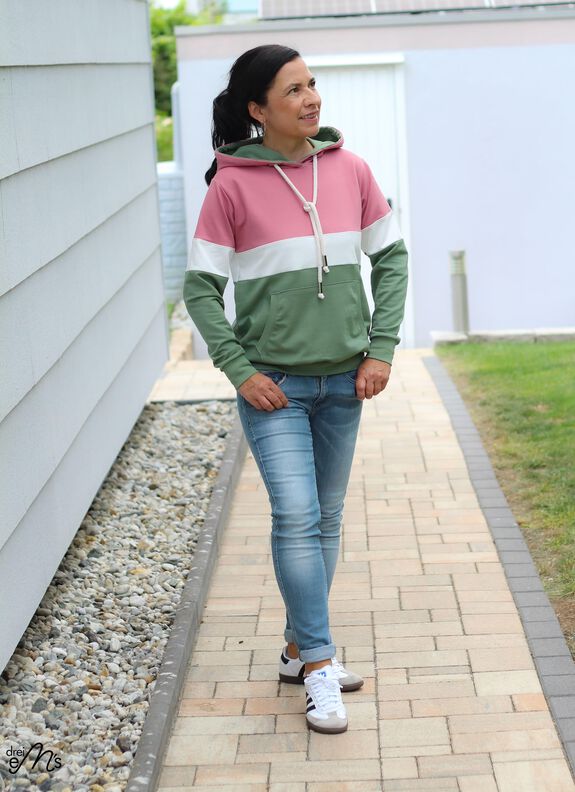 Colorblocking Hoodie ENINGEN Gr. 34-56 Ebook Schnittmuster image number 5