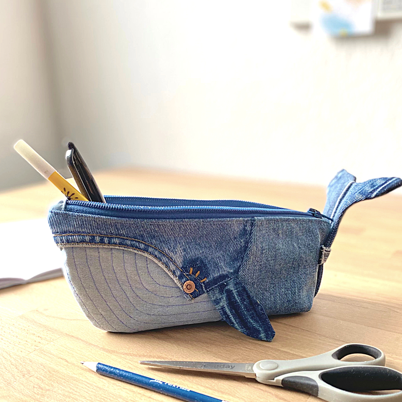 Wal-Federmäppchen, Jeans Upcycling und Stoffreste image number 4