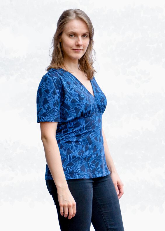 Selina Shirt mit Kräuselungen V-Ausschnitt BU 80-116, A4+A0 image number 8