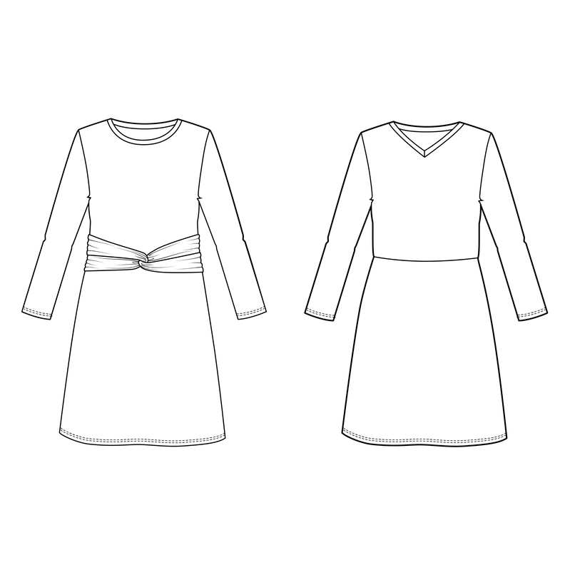 Jersey Kleid mit Knoten-Gürtel A-Linie SIMPUL ♥ Gr. XS-XXL image number 10