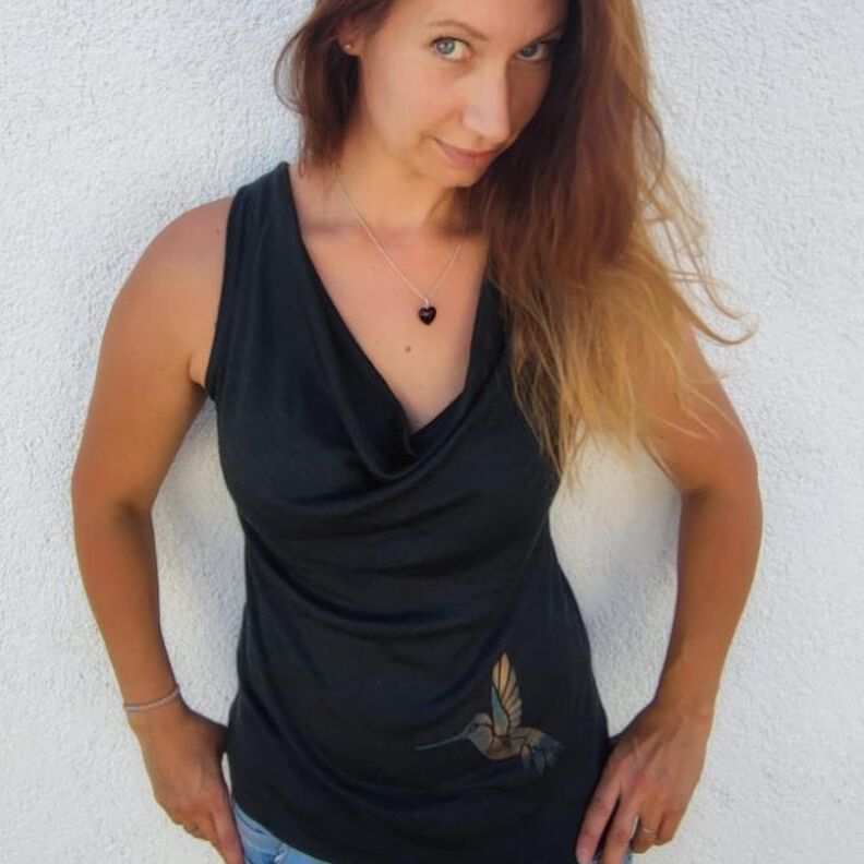 Wasserfall-Shirt/Kleid Tania 32-46 für sehr dehnbare Stoffe image number 1