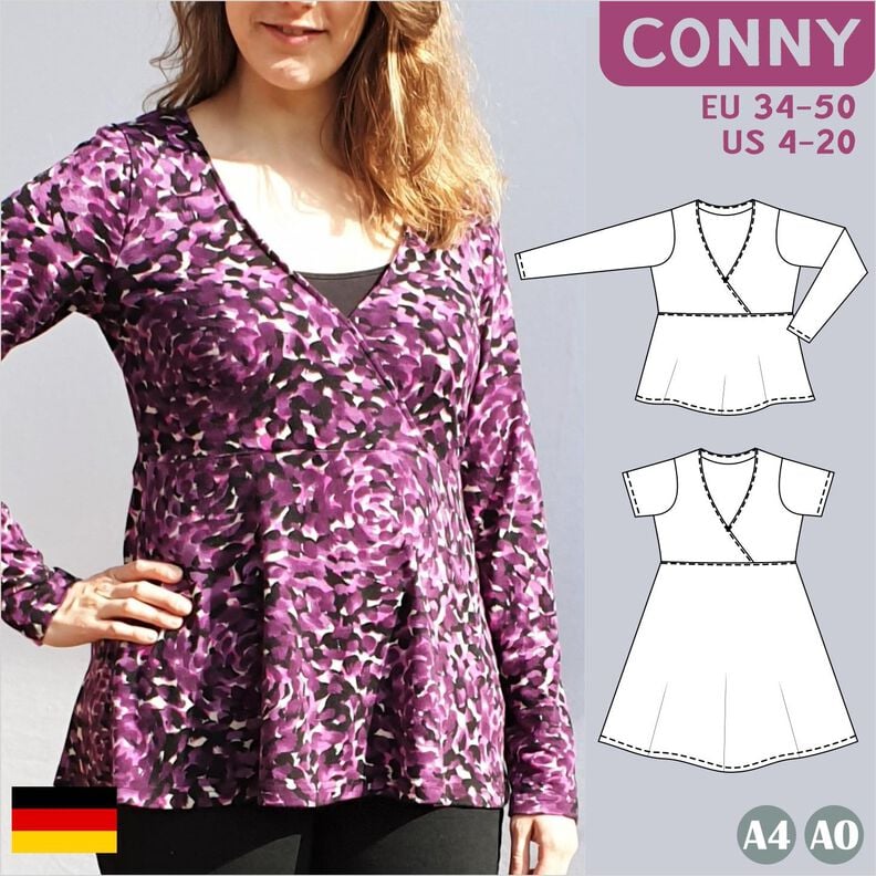Conny Wickelkleid & Shirt mit hoher Taille, BU 80-116 A4+A0 image number 1