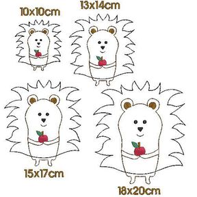 Stickdatei Igel doodle verschiedene Gr&ouml;&szlig;en