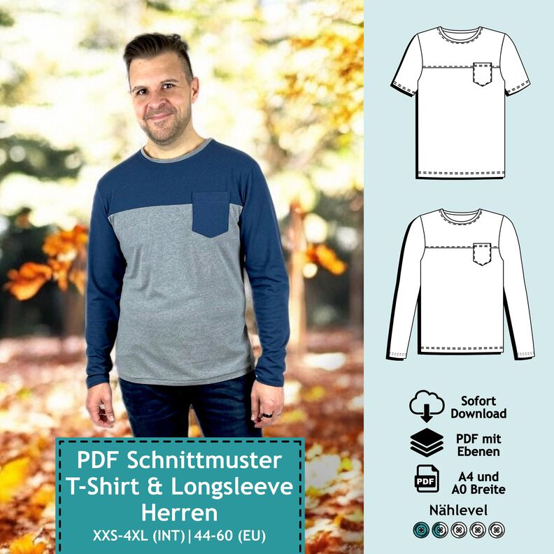 "Familien-Paket" Schnittmuster Set Longsleeve u. T-Shirt  image number 4