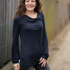 WasserfallLangarmShirt/Kleid Zazu 30-50 für dehnbare Stoffe