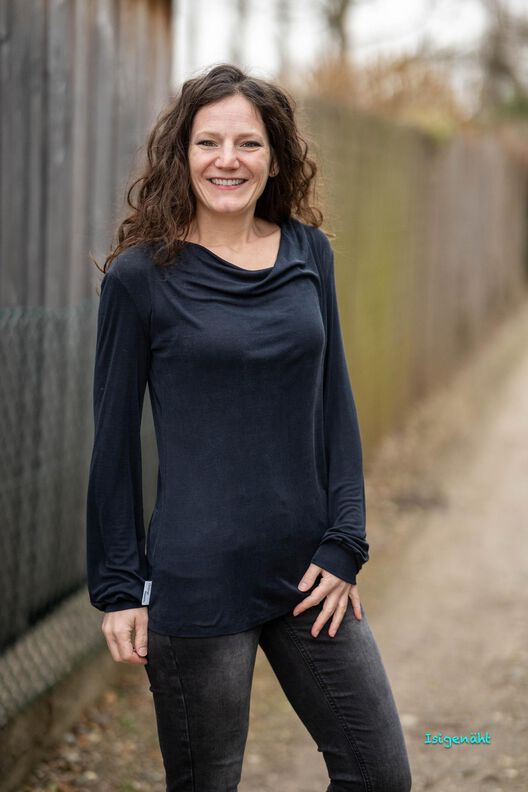 WasserfallLangarmShirt/Kleid Zazu 30-50 für dehnbare Stoffe image number 2