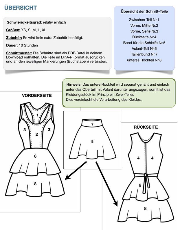 Kleid #Lola Nähanleitung und Schnittmuster (XS-XL) image number 8