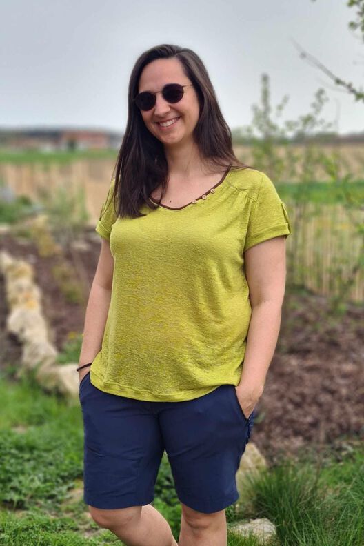 "Summer Blues" eine Bluse mit raffinierter Raffung, 32-46 image number 9