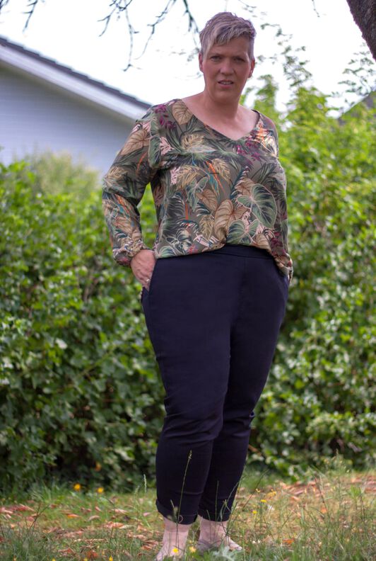 Damen Hose (32-52) OLINDA schmale Damenhose Schnittmuster image number 8
