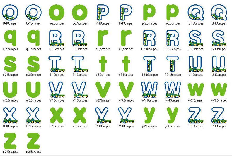 Stickdatei Traktor Alphabet 10cm 13cm + kl. Buchstaben image number 5