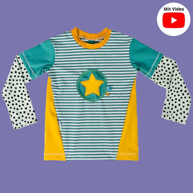 Kinder T-Shirt Longsleeve mit Teilungen KEREN ♥ Gr. 92-164 image number 1