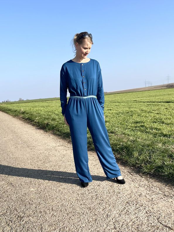 Damen Jumpsuit lange weite Hose RIANG ♥ Gr. 34 - 56 image number 7