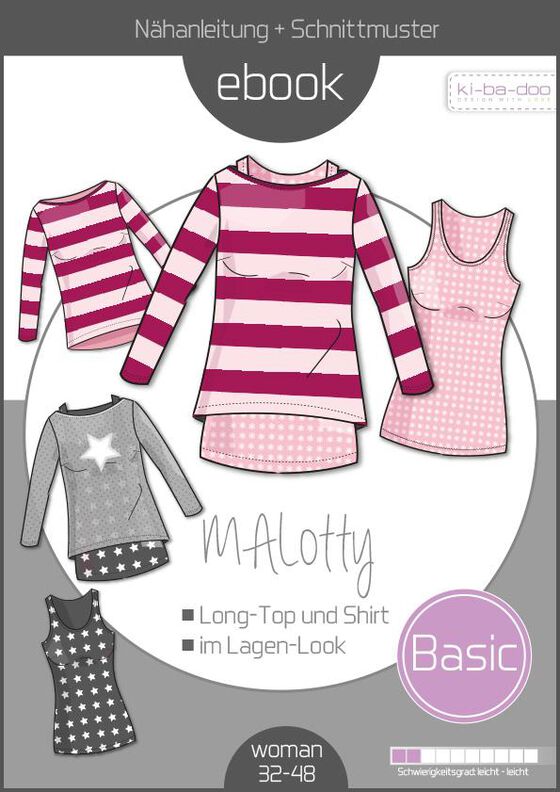Ebook/Nähanleitung Doppel-Shirt MALOTTY Damen  Gr. 32-48 image number 1