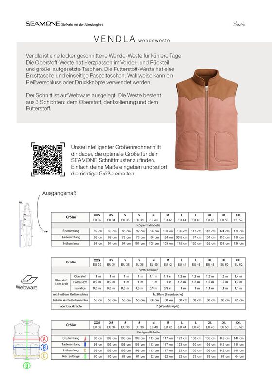 Wendeweste | Damen Schnittmuster PDF | 32–52 | Seamone image number 11