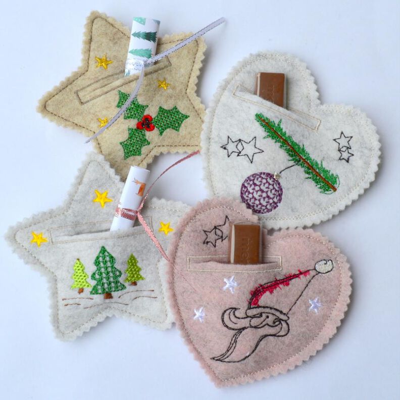 ITH Stickdatei Weihnachten 4er SET 13x13cm image number 1