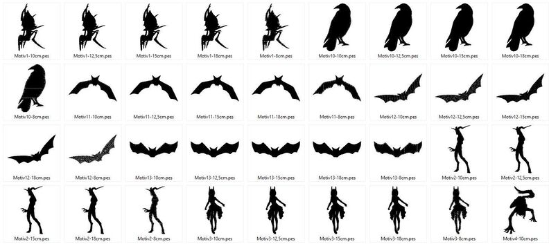 Stickdatei - Dämonen Fledermaus Silhouette 2 image number 4