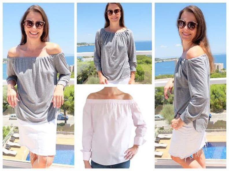 Bluse, Carmenbluse "Gesine", Schnittmuster Gr. 158-46 image number 3