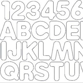 12cm Doodle Buchstaben und Zahlen Stickdatei Alphabet Zahl
