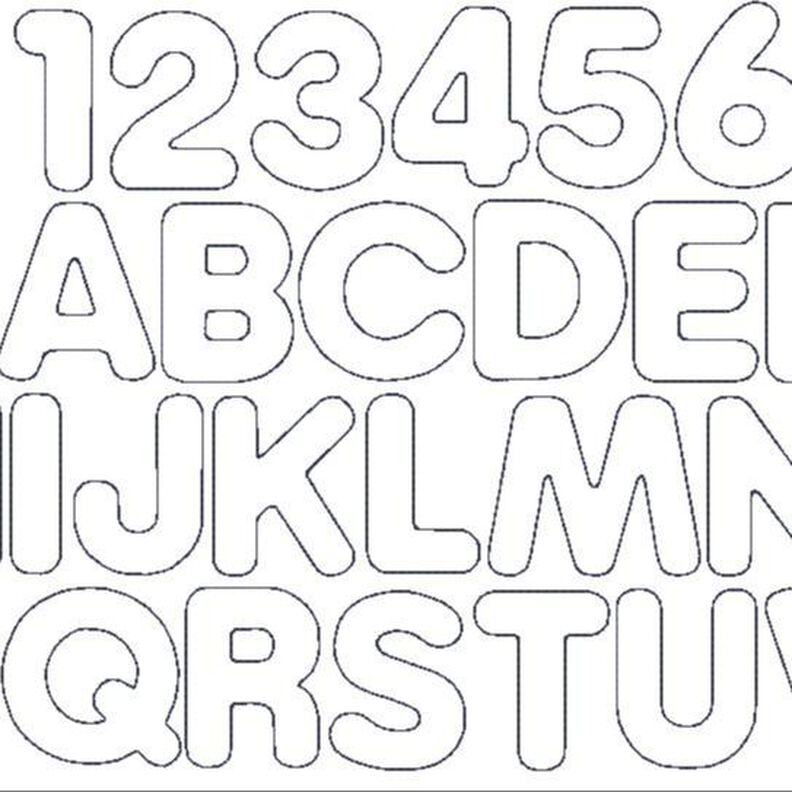 12cm Doodle Buchstaben und Zahlen Stickdatei Alphabet Zahl image number 1