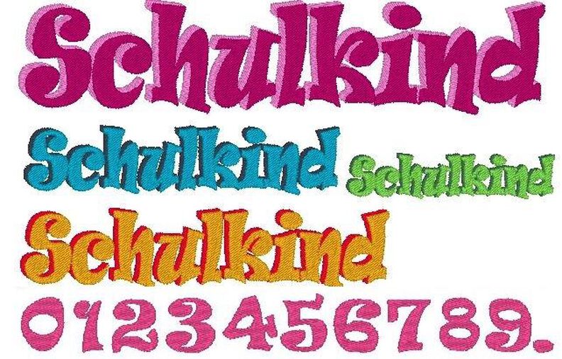 Schulkind in 3D Optik und Zahlen Stickdatei image number 4