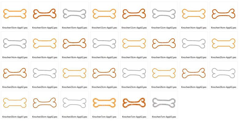 Knochen Stickdatei  in 10 Größen image number 5