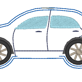 Auto Kissen und Anhänger ITH Stickdatei