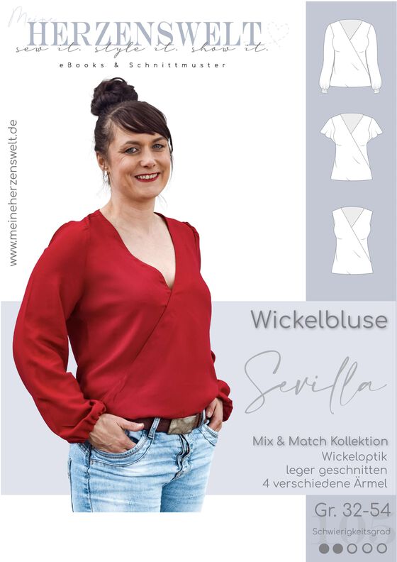 Bluse Damen – Schnittmuster Gr. 32-54 – SEVILLA #105 image number 3