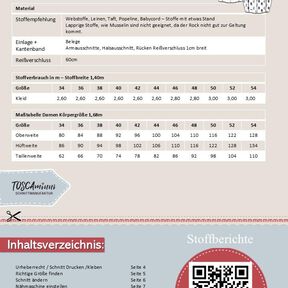 Schnittmuster Kleid Sibilla | Leinenkleid mit Ballonrock