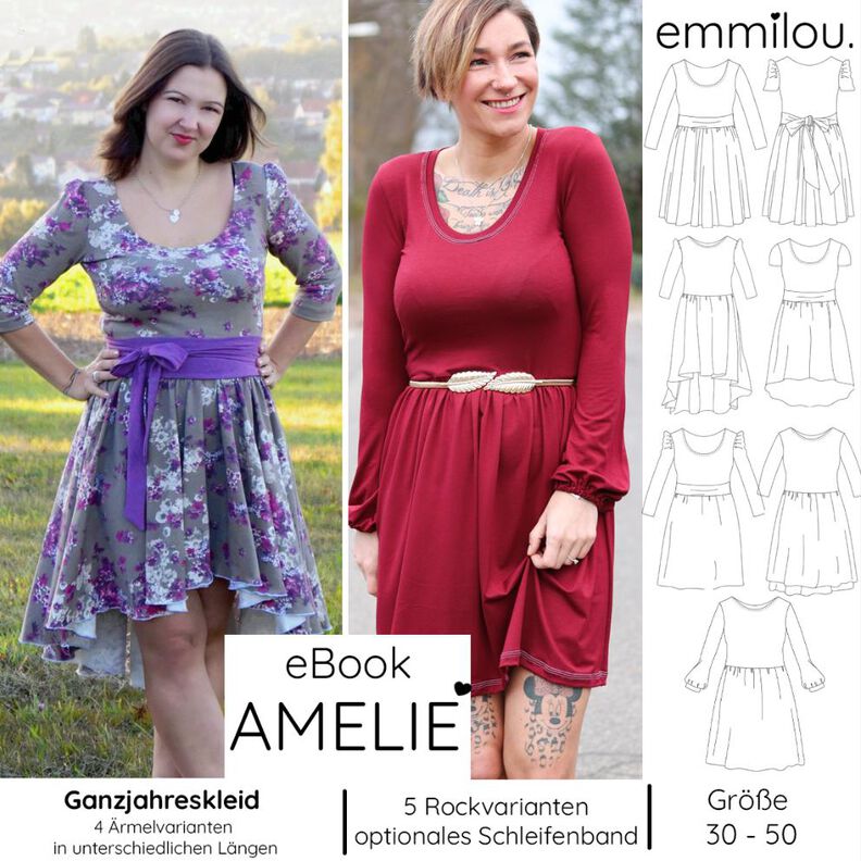 eBook Ganzjahreskleid "Amelie" Größe 30-50 image number 1