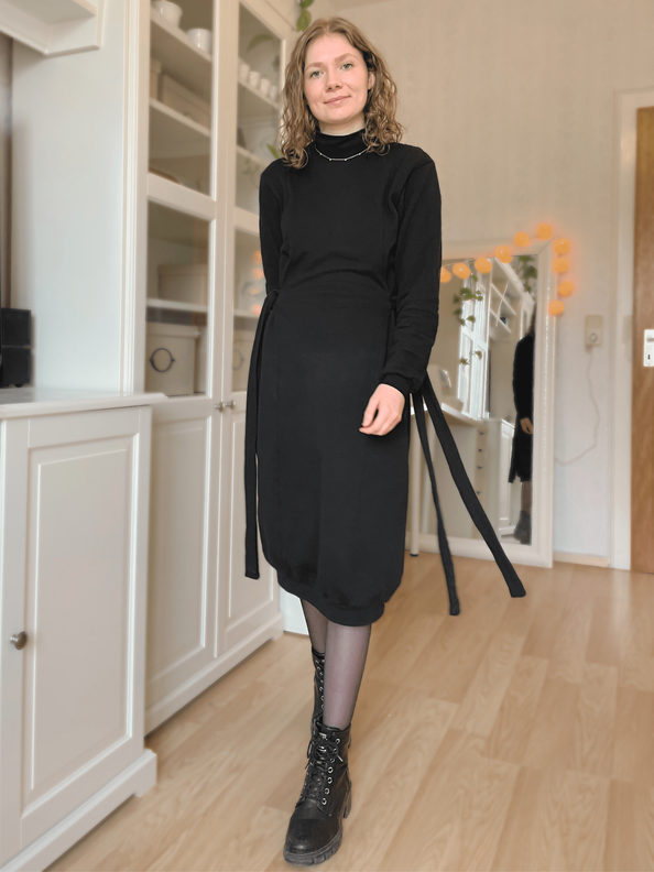 Midi Sweatshirtkleid  | Kleid mit Bindedetails | Linnea image number 5