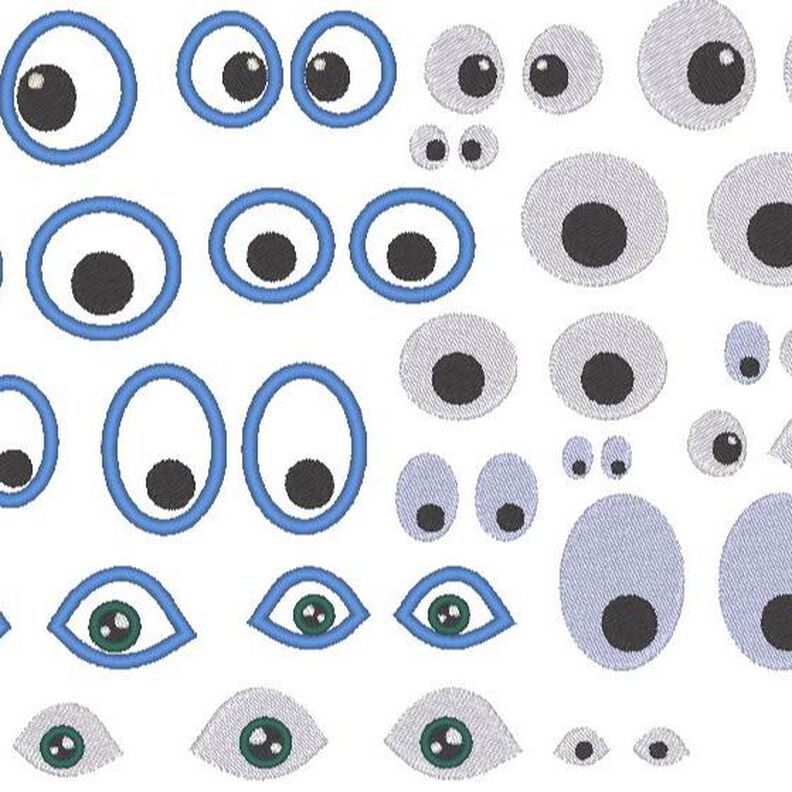 Mini kleine Augen für Kuscheltiere Bettschlagen Stickdatei image number 1