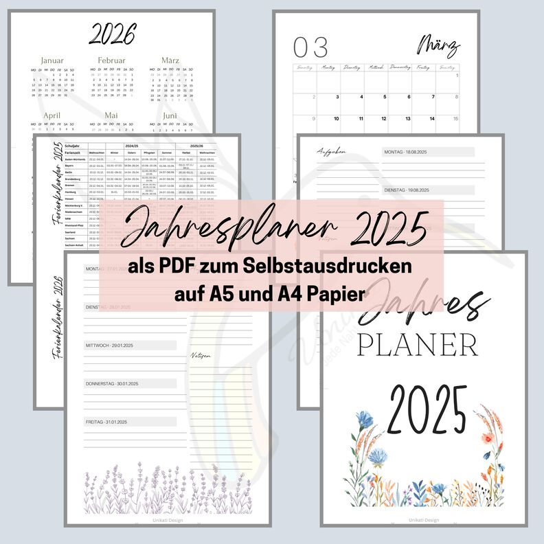 Jahresplaner 2025 als PDF zum Selberdrucken image number 2