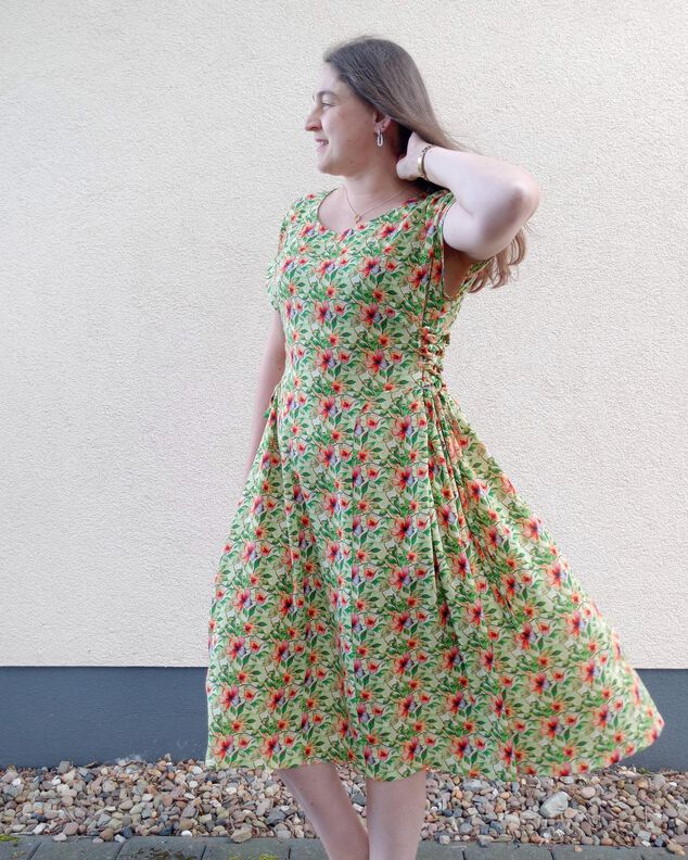 Sommerkleid mini/ midi oder Top mit Schnürung Gr. 32-60 image number 10