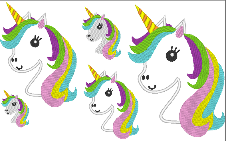 Einhorn Kopf Stickdatei image number 1