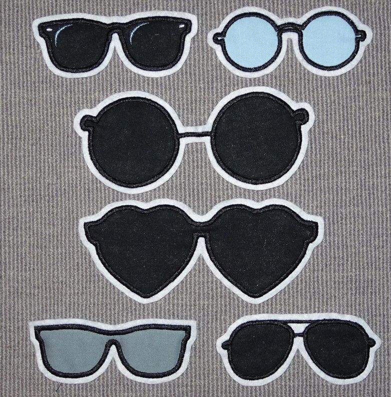 Stickdatei Sonnenbrille Stoffapplikation Kuscheltiere Kissen image number 2