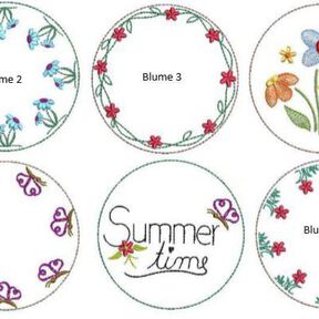 ITH Stickdatei Untersetzer Blume 6 Motive 10x10cm