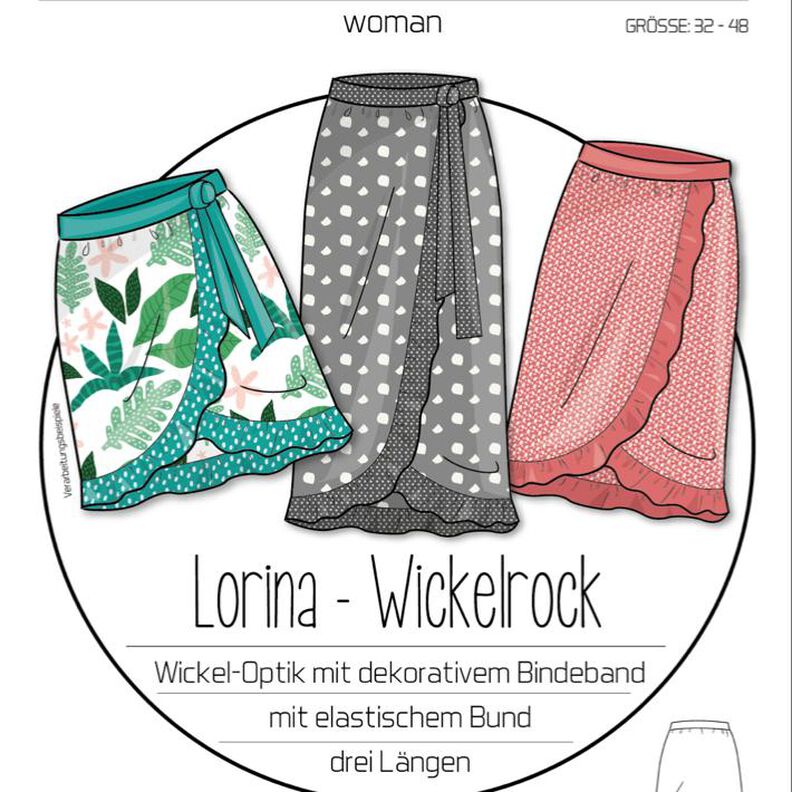 Ebook/Nähanleitung Fake-Wickelrock Lorina Damen Gr. 32-48 image number 1