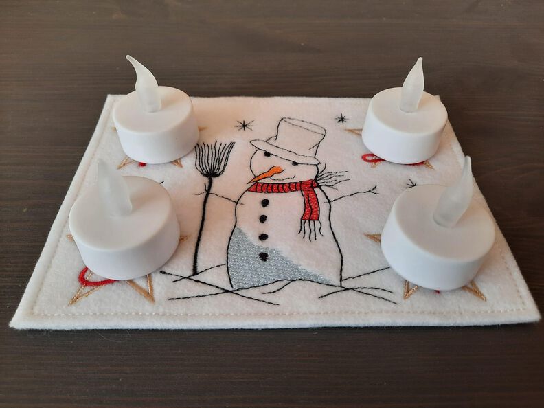 Stickdatei Schneemann Adventskranz to go SET image number 4