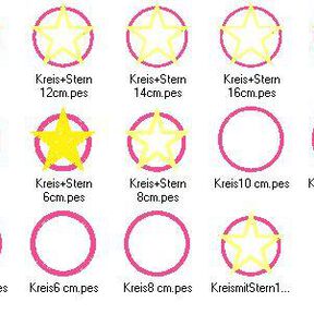 Stickdatei Stern im Kreis in 8 Größen 