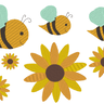 Stickdatei - Biene Bienchen Hummel mit Blumen thumbnail number 2